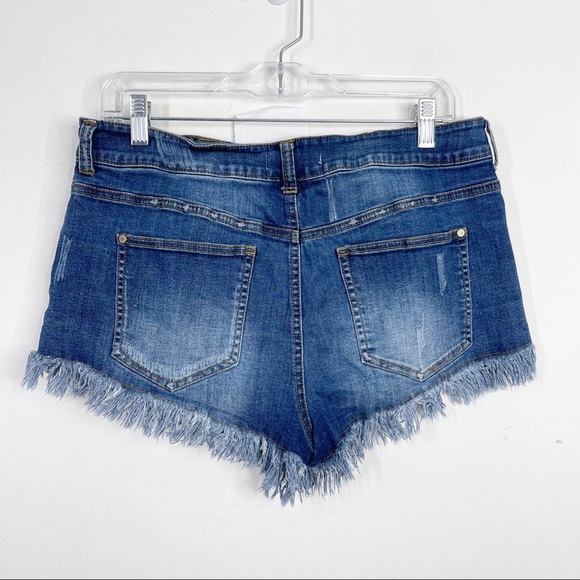 ALTAR’D STATE | High Rise Fringe Hems Denim Jean Shorts Sz. 11 - Picture 2 of 2